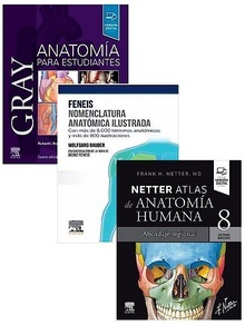 Lote GRAY Anatomía para Estudiantes + FENEIS Nomenclatura Anatómica Ilustrada + NETTER Atlas de Anatomía Humana
