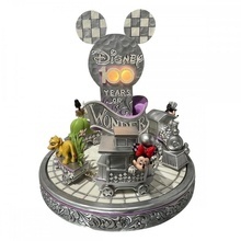 Figura Decorativa Enesco Disney 100 Años Mickey Minnie Tren